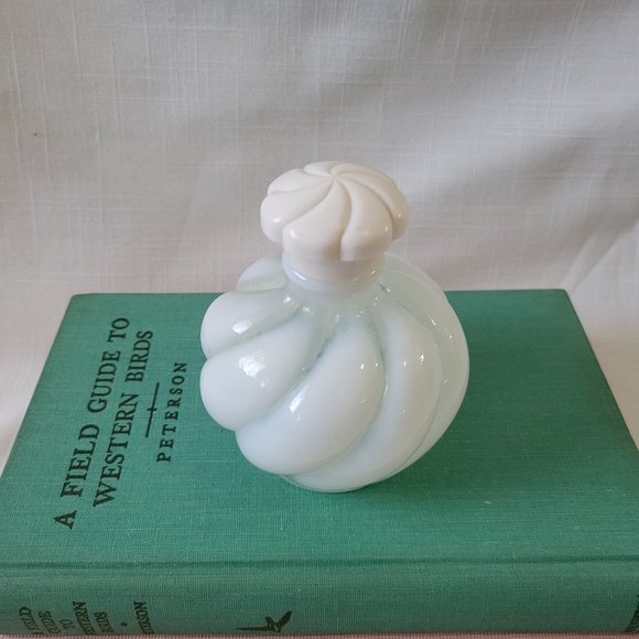 Vintage Fenton Devilbliss Perfume Bottle Opalescent Swirl Glass Art Deco - Picture 10 of 13